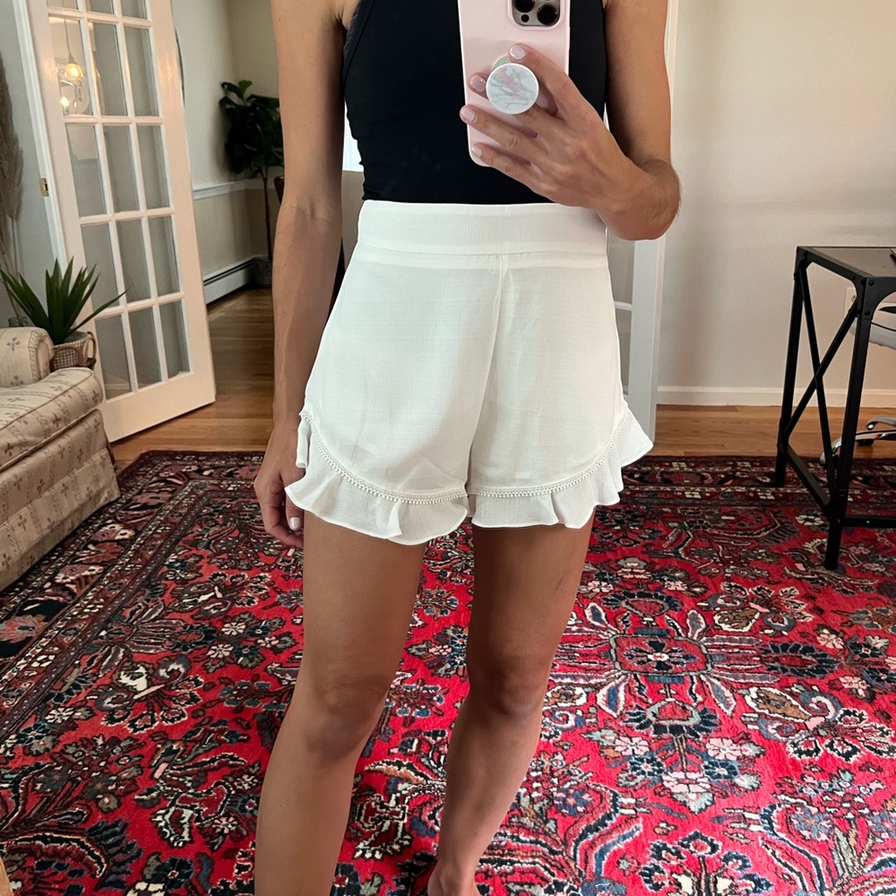 White flowy shorts